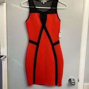 Charlotte Russe - Orange-Red Sleeveless Dress